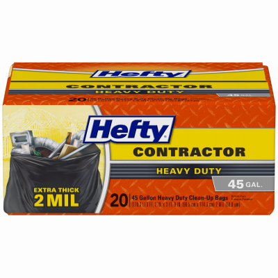 Contractor Trash Bags, Heavy Duty, 45-Gallon,