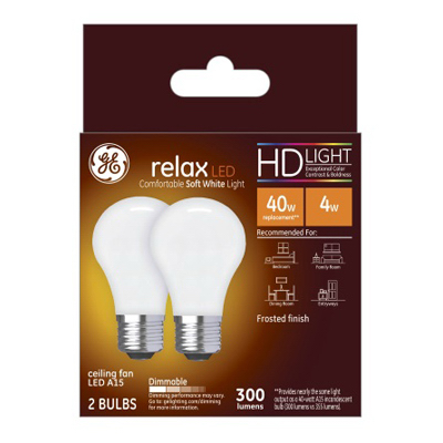 LED Ceiling Fan Light Bulbs, A15, Soft White, 320 Lumens, 4 LED Ceiling Fan Light Bulbs, A15, Soft White, 320 Lumens, 4