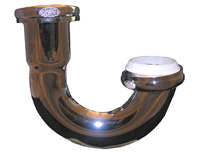 Kitchen Sink J-Bend, 17 Gauge, Brass Plated, 1-1/2 In 