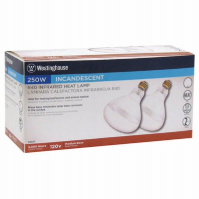 Infrared Incandescent Heat Lamp R40 250 Watts 2 Pk. True Value Hardware