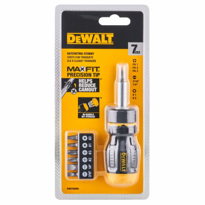 DEWALT Multi-Bit Ratcheting Stubby Screwdriver Set (7-Piece)