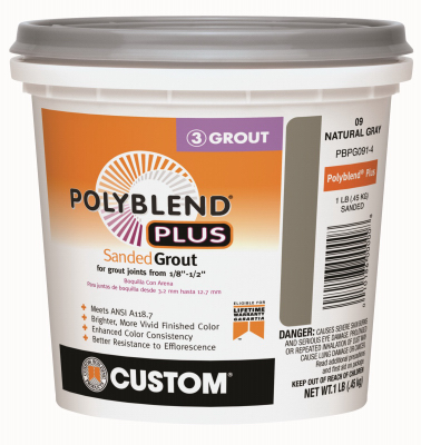 Custom Building Products Polyblend Plus #09 Natural Gray 1 lb. Sanded Grout