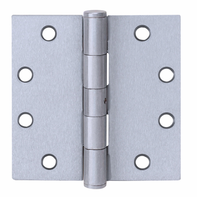 Hinge With Removable Pin, Square Corner, Satin Stainless Steel, 4.5 x 4.5-In.