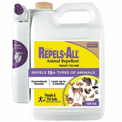 Repels-All Animal Repellent, Deters Pests from Lawn & Garden, People & Pet Safe, 128 oz. Ready-to-Use with Power Sprayer