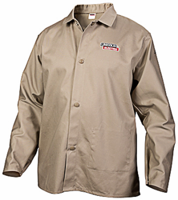 Welding Shirt, Fire Resistant, Khaki, XXL