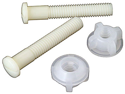 Plastic Toilet Seat Hinge Bolt, White, 2.5-In.