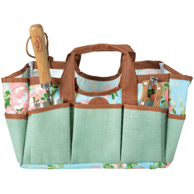 Garden Tool Bag, Canvas, Rose Print