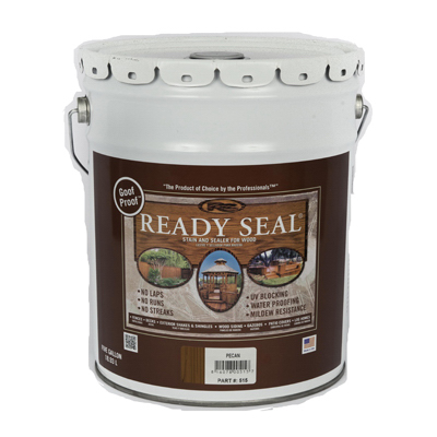 Exterior Wood Stain & Sealer, Flat Pecan, 5-Gallons
