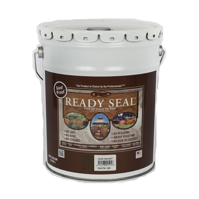 Exterior Wood Stain & Sealer, Flat Dark Walnut, 5-Gallons