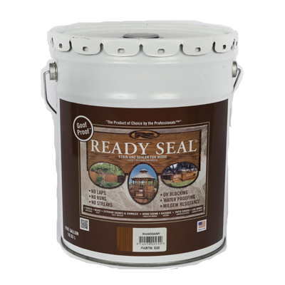 Exterior Wood Stain & Sealer, Flat Mahogany, 5-Gallons
