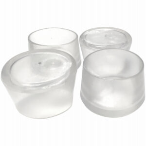 Elastomer Leg Tips, 1-1/2In., Clear, Thermoplastic, 4-Pk