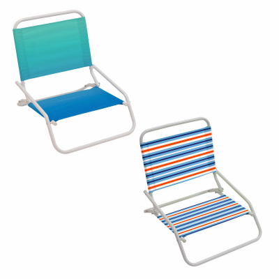 1 Position Beach Sand Chair Lightweight Steel Frame Assorted Colors