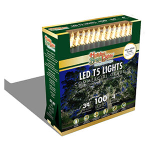 Christmas LED 100-Light Set, T5, Commercial Grade, Warm White, Twinkle, 34-Ft.