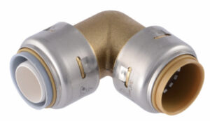 Brass Push-To-Connect Conversion Pipe Elbow, 90-Degree, Polybutylene, 3/4 In.