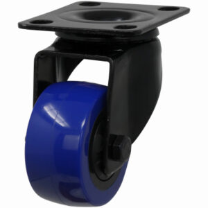 Blue Diamond TPU Wheel Caster, 2-In. D, Double Ball Bearing Swivel, 135-Lb. Load Capacity, 1-Pk