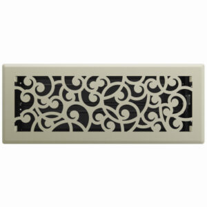 Signature Series Floor Register, Satin Nickel Wonderland, Steel, 4 x 12 In.