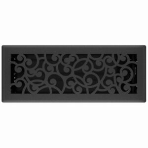 Signature Series Floor Register, Black Iron Wonderland, Steel, 4 x 12 In.