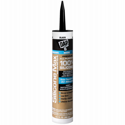 Silicone Max Premium Sealant, 100% Silicone, Black, 10.1-oz.