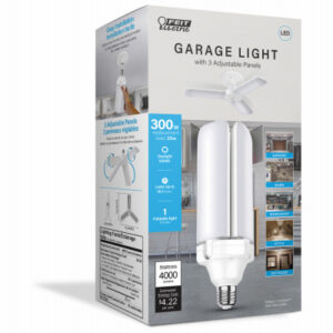 LED Foldable Garage Light, 3 Panels, 4000 Lumens, Frosted 35-Watts