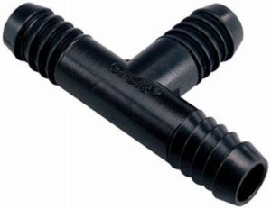 Underground Sprinkler Flex Pipe Barb Tee, High-Impact Plastic, 1/2 In.