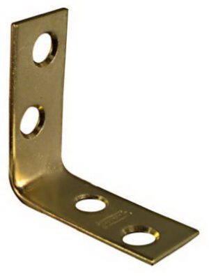 4-Pk., 1-1/2 x 5/8 In. Brass Corner Bracket