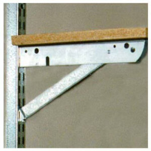 Galvanized Steel Double Shelf Bracket with Fold-Out, 20 In.