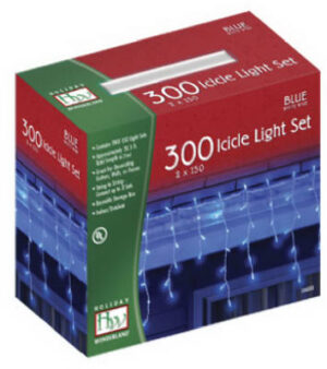 Christmas Icicle Lights Set, Blue, 300-Ct.