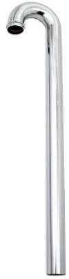 Lavatory Floor Drain Tube, Chrome-Plated Brass, 22-Ga., 1.25-In. OD Tube x 19.75-In.
