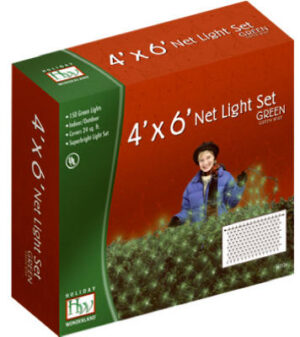 Christmas Net Light Set, Green, 150-Ct., 4 x 6-Ft.
