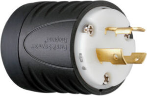 Pass & Seymour Locking Plug, 20-Amp, 250-Volt, Black/White