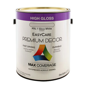 Premium Decor High-Gloss Enamel, Water-Based, White, 1 Gallon