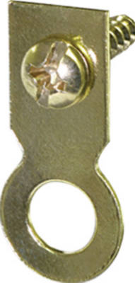 Picture Hanger, Flat Ring, Brass, Small, 4-Pk.