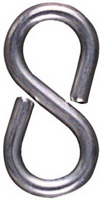 Closed S Hook, Steel, 7/8 In., #813, 8-Pk.
