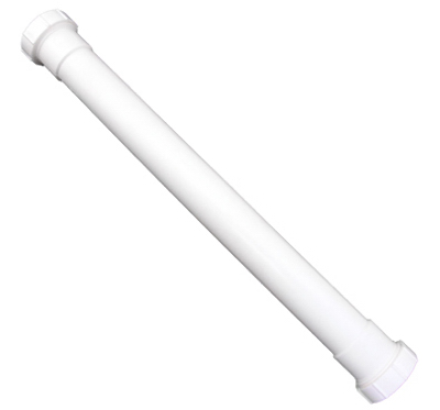 Lavatory/Kitchen Drain Extension Tube, White PVC, 16 In.