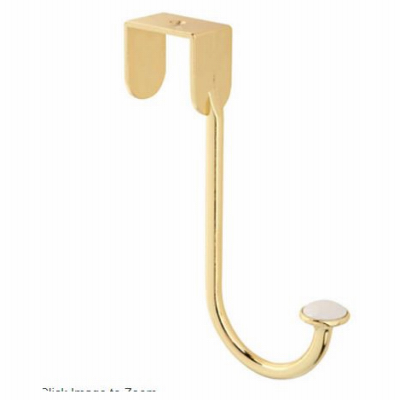 Over-The-Door Hook, Metal, Brass