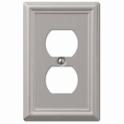 Chelsea Wall Plate, Brushed Nickel, Steel, 1 Duplex