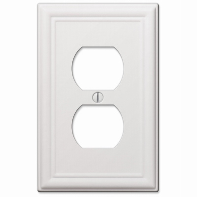 Chelsea Wall Plate, White, Steel, 1 Duplex
