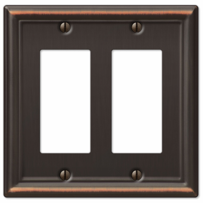 Chelsea Wall Plate, Steel, 2 Rocker, Brushed Nickel
