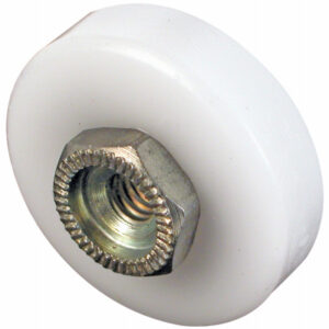 Shower Door Roller, Flat Edge Nylon Tire, Steel Ball Bearings, Threaded Hex Head Hub, 3/4 In. Dia., 4-Pk.
