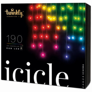 190 App-Controlled LED Icicle Lights, Indoor/Outdoor Use, 192 In.