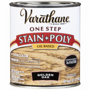 Stain & Polyurethane, Oil-Based, Semi Gloss Golden Oak, 1-Qt.