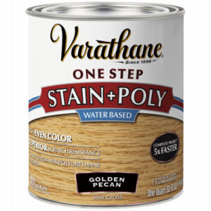 Stain & Polyurethane, Water-Based, Semi Gloss Golden Pecan, 1-Qt.