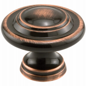 Bi-Fold Door Pull Knob, Classic Bronze Finish, 1-11/16 In., 1-Pk.