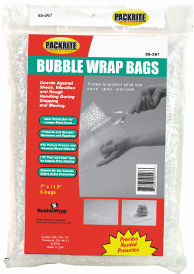 Bubble Pack Bags, 7.25 x 11 In., 6-Pk.
