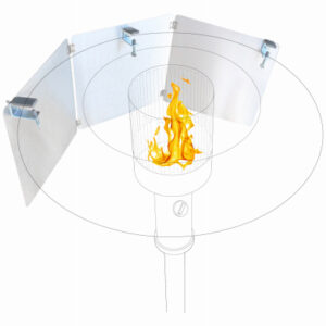 Aluminum Directional Reflector for Patio Heater, Trifold 33 x 9.5 In