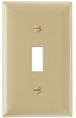 Pass & Seymour Wall Plate, 1-Gang Toggle, Light Almond