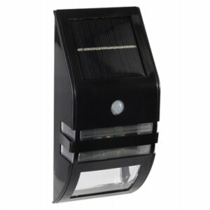 Solar Motion Sensor Security Light, Black Metal & Plastic