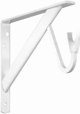 White Heavy-Duty Shelf & Rod Bracket,11-1/4 x 8 x 1 In.