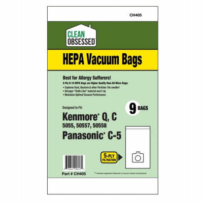 Kenmore & Panasonic Vacuum Cleaner Bags, Type Q, C & C-5 HEPA, 9-Pk.