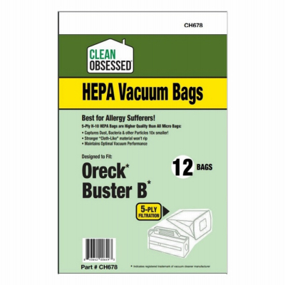 Oreck Vacuum Cleaner Bags, Type B HEPA, 12-Pk.